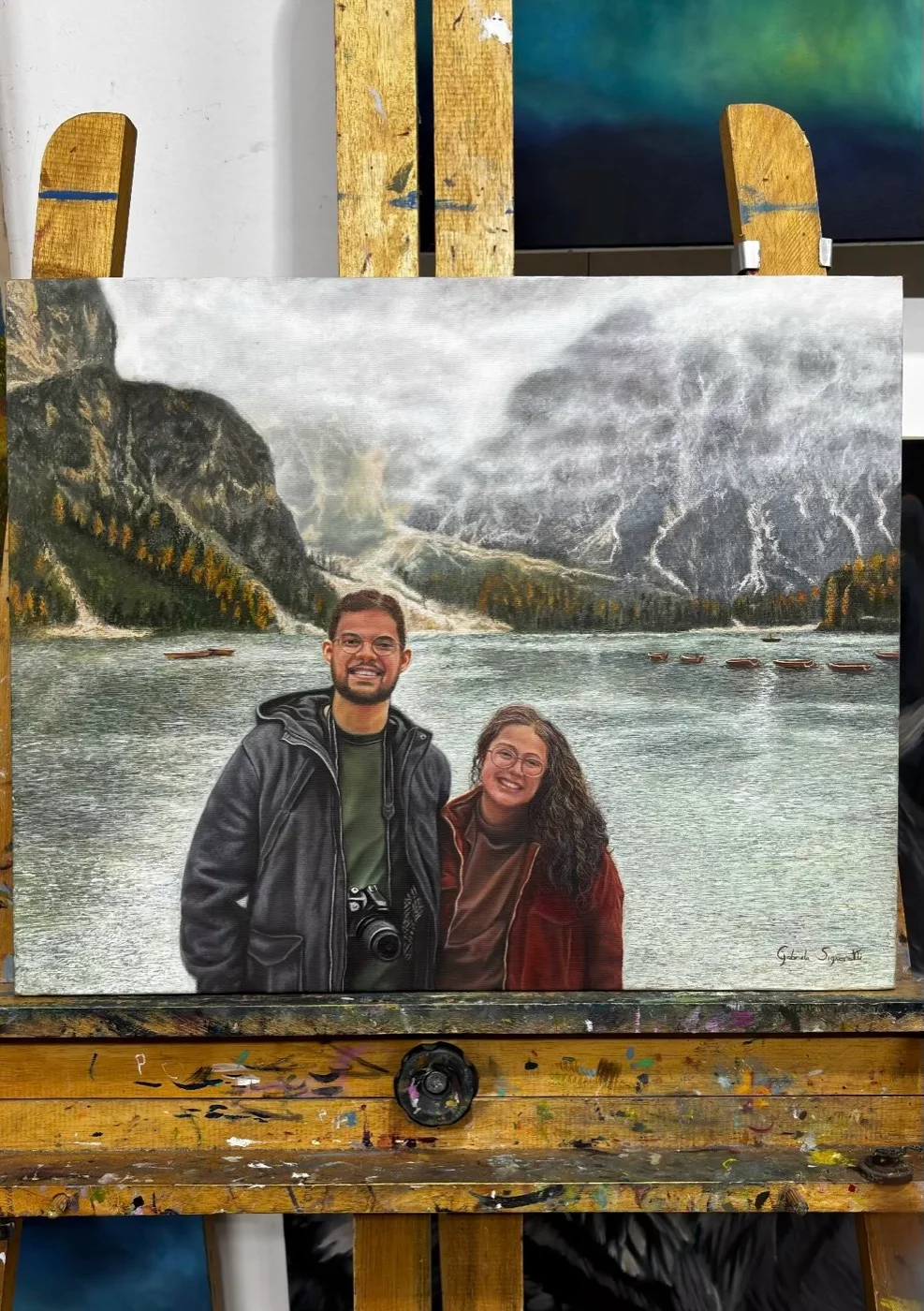 Casamento Anna e Romário. Óleo sobre tela — a obra inteira